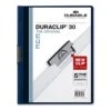Durable DuraClip Report Cover, Clip Fastener, 8.5 X 11, Clear/Navy, 25/Box