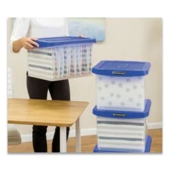Bankers Box Heavy Duty Plastic File Storage, Locking Lid, Letter/Legal, Clear/Blue, 2/Pack -Office Supplies Shop 3b0127649b37f75daa7a220a6e2f3f594e