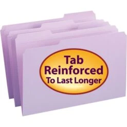 Smead Reinforced Top Tab Colored File Folders, 1/3-Cut Tabs: Assorted, Legal Size, 0.75" Expansion, Lavender, 100/Box -Office Supplies Shop 3b357372873b69e84941b66c341f33fa5b
