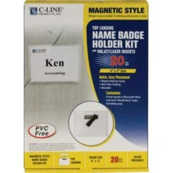 C-Line Magnetic Name Badge Holder Kit, Horizontal, 4w X 3h, Clear, 20/Box -Office Supplies Shop 3b9dbf90390169748044d7d1e86e50bf0f
