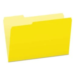 Pendaflex Colored File Folders, 1/3-Cut Tabs: Assorted, Legal Size, Yellow/Light Yellow, 100/Box