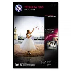 HP Premium Plus Photo Paper, 11.5 Mil, 4 X 6, Glossy White, 100/Pack