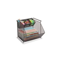 Safco Onyx Stackable Mesh Storage Bin, 4 Compartments, Steel Mesh, 14 X 15.5 X 11.75, Black 9 Safco Onyx Stackable Mesh Storage Bin, 4 Compartments, Steel Mesh, 14 X 15.5 X 11.75, Black -Office Supplies Shop 3dcdc036b413e421eccd21a162a474904b