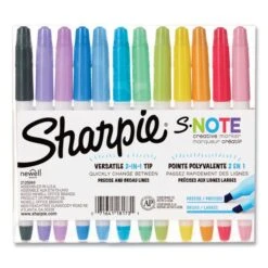 Sharpie S-Note Creative Markers, Assorted Ink Colors, Chisel Tip, Assorted Barrel Colors, 12/Pack -Office Supplies Shop 3dd45b54abd3eb12ba0b83167ae6591946
