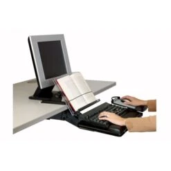 3M In-Line Adjustable Desktop Copyholder,150 Sheet Capacity, Plastic, Black/Clear -Office Supplies Shop 403864360a43fa6ad28838c8ad99f71478