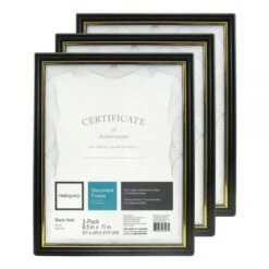 Document And Certificate Holders, 8-1/2" X 11", Black/Gold, Pack Of 3 Holders -Office Supplies Shop 40630b1079b6f1a8ae250c3f330c5205aa