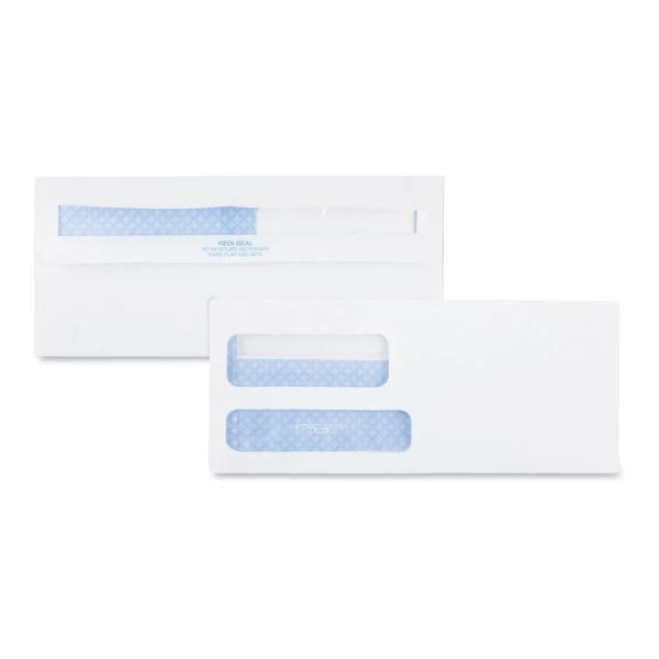 Quality Park Double Window Redi-Seal Security-Tinted Envelope, #9, Commercial Flap, Redi-Seal Adhesive Closure, 3.88 X 8.88, White, 500/BX 3 Quality Park Double Window Redi-Seal Security-Tinted Envelope, #9, Commercial Flap, Redi-Seal Adhesive Closure, 3.88 X 8.88, White, 500/BX