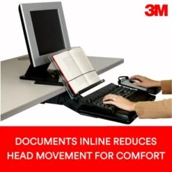 3M In-Line Adjustable Desktop Copyholder,150 Sheet Capacity, Plastic, Black/Clear -Office Supplies Shop 40eb50702a760bd7917a9e6139ed5a86e8