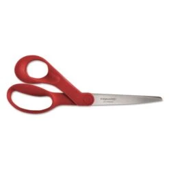 Franklin Fiskars Our Finest Left-Hand Scissors, 8" Long, 3.3" Cut Length, Red Offset Handle