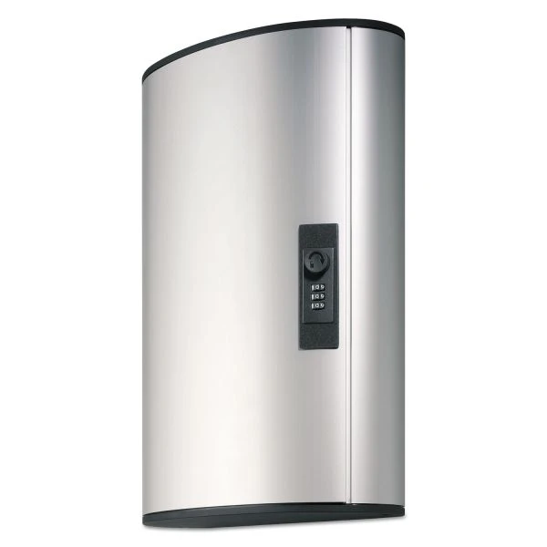 Durable Locking Key Cabinet, 72-Key, Brushed Aluminum, Silver, 11.75 X 4.63 X 15.75 3 Durable Locking Key Cabinet, 72-Key, Brushed Aluminum, Silver, 11.75 X 4.63 X 15.75