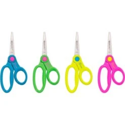 Westcott Kids' Scissors With Antimicrobial Protection, Pointed Tip, 5" Long, 2" Cut Length, Assorted Straight Handles, 12/Pack -Office Supplies Shop 447db01429e8765063278a91a0f453b728