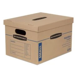 Bankers Box SmoothMove Classic Moving/Storage Boxes, Half Slotted Container (HSC), Small, 12" X 15" X 10", Brown/Blue, 20/Carton