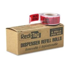 Redi-Tag Arrow Message Page Flag Refills, "Sign Here", Red, 120 Flags/Roll, 6 Rolls
