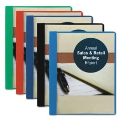 Smead Clear Front Report Cover, Double-Prong Fastener, 0.5" Capacity, 8.5 X 11, Clear/Dark Blue, 25/Box -Office Supplies Shop 4844cff2022ae9c5f2cfce9cb8eb9be5de