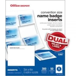 Badge Inserts, 3" X 4", White, Pack Of 300 -Office Supplies Shop 4924ddc125cf8e4d8b77b0fe0362bb2d2a