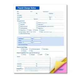ComplyRight Payroll Change Notice Forms, 3-Part, Pack Of 50