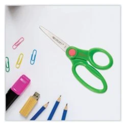 Westcott Kids' Scissors With Antimicrobial Protection, Pointed Tip, 5" Long, 2" Cut Length, Assorted Straight Handles, 12/Pack -Office Supplies Shop 4b674cd5e1189ad03efcec2e22ae134c6d