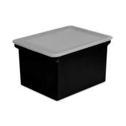 Storex Plastic File Tote, Letter/Legal Files, 18.5" X 14.25" X 10.88", Black/Clear -Office Supplies Shop 4c15833226598e141fc52fa01cbd3d9dbc