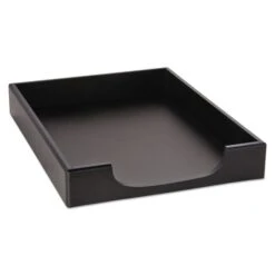 Rolodex Wood Tones Desk Tray, 1 Section, Letter Size Files, 8.5" X 11", Black