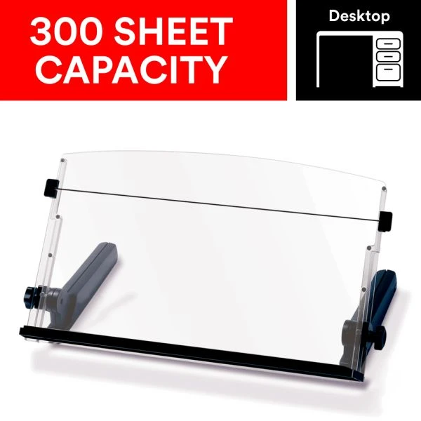3M In-Line Freestanding Copyholder, 300 Sheet Capacity, Plastic, Black/Clear 8 3M In-Line Freestanding Copyholder, 300 Sheet Capacity, Plastic, Black/Clear - Image 6