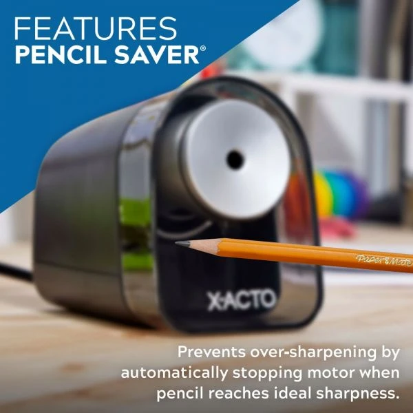 X-ACTO XLR Office Electric Pencil Sharpener, AC-Powered, 3" X 5.5" X 4", Charcoal Black 8 X-ACTO XLR Office Electric Pencil Sharpener, AC-Powered, 3" X 5.5" X 4", Charcoal Black - Image 6