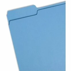 Smead Colored File Folders, 1/3-Cut Tabs: Assorted, Letter Size, 0.75" Expansion, Blue, 100/Box -Office Supplies Shop 524ece79d7ad7cd23be0445ee506aec10d