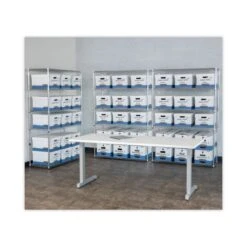 Bankers Box HANG'N'STOR Medium-Duty Storage Boxes, Letter Files, 12.63" X 15.63" X 10", White/Blue, 4/Carton -Office Supplies Shop 54fbb2912c6aa8528e0042521546c1ed4c