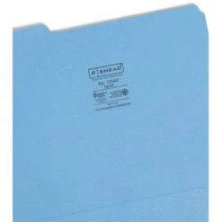 Smead Colored File Folders, 1/3-Cut Tabs: Assorted, Letter Size, 0.75" Expansion, Blue, 100/Box -Office Supplies Shop 557966e2904f27f39be0a9b95c9004e4bd
