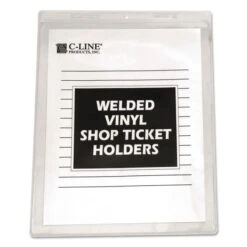 C-Line Clear Vinyl Shop Ticket Holders, Both Sides Clear, 15 Sheets, 8.5 X 11, 50/Box