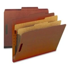 Smead Pressboard Classification Folders, Six SafeSHIELD Fasteners, 2/5-Cut Tabs, 2 Dividers, Letter Size, Red, 10/Box -Office Supplies Shop 5a2478b9222c95b36d7eea4c8467c287f7