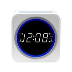 Nelsonic FM Clock Radio, White