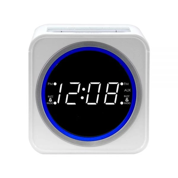 Nelsonic FM Clock Radio, White 3 Nelsonic FM Clock Radio, White