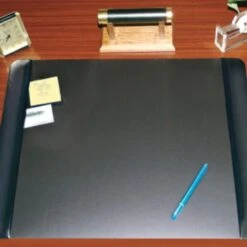 Artistic Executive Desk Pad With Antimicrobial Protection, Leather-Like Side Panels, 36 X 20, Black -Office Supplies Shop 5ac47ed210bde7c8144a54019f92e0ce51