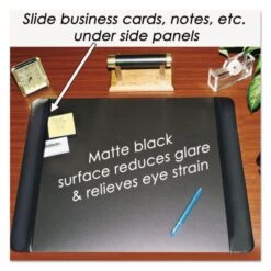 Artistic Executive Desk Pad With Antimicrobial Protection, Leather-Like Side Panels, 36 X 20, Black -Office Supplies Shop 5c010bc13ee4c069ce097100dd10db8b2a