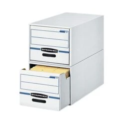 Bankers Box STOR/DRAWER Basic Space-Savings Storage Drawers, Legal Files, 16.75" X 19.5" X 11.5", White/Blue, 6/Carton -Office Supplies Shop 5ca309491d4c7fea74bab4648e19b4ac6c
