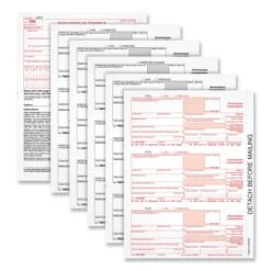 TOPS Five-Part 1099-NEC Tax Forms, Fiscal Year: 2022, Five-Part Carbonless, 8.5 X 3.5, 3 Forms/Sheet, 50 Forms Total