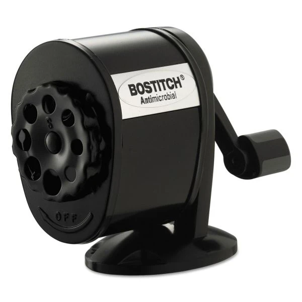 Bostitch Antimicrobial Manual Pencil Sharpener, Manually-Powered, 5.44 X 2.69 X 4.33, Black 3 Bostitch Antimicrobial Manual Pencil Sharpener, Manually-Powered, 5.44 X 2.69 X 4.33, Black