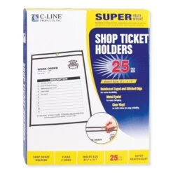 C-Line Shop Ticket Holders, Stitched, Both Sides Clear, 50 Sheets, 8.5 X 11, 25/Box -Office Supplies Shop 60d4a0d245b657c1c413232d8f668e7dc9