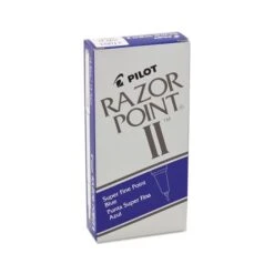 Pilot Razor Point II Super Fine Line Porous Point Pen, Stick, Extra-Fine 0.2 Mm, Blue Ink, Blue Barrel, Dozen