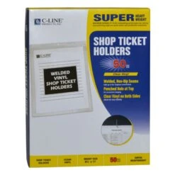 C-Line Clear Vinyl Shop Ticket Holders, Both Sides Clear, 15 Sheets, 8.5 X 11, 50/Box -Office Supplies Shop 6215baca3b9d7b6722a8afe375c28d0e21