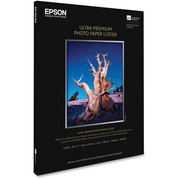 Epson® Epson Ultra Premium Photo Paper, 10 Mil, 8.5 X 11, Luster White, 50/Pack 4 Epson® Epson Ultra Premium Photo Paper, 10 Mil, 8.5 X 11, Luster White, 50/Pack - Image 2