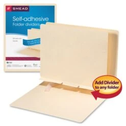 Smead Self-Adhesive Folder Dividers For Top/End Tab Folders, Prepunched For Fasteners, 1 Fastener, Letter Size, Manila, 100/Box 11 Smead Self-Adhesive Folder Dividers For Top/End Tab Folders, Prepunched For Fasteners, 1 Fastener, Letter Size, Manila, 100/Box -Office Supplies Shop 63c28d1ec44a24d04c55e0e8642a2694e7