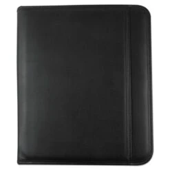 Universal Leather Textured Zippered PadFolio With Tablet Pocket, 10 3/4 X 13 1/8, Black