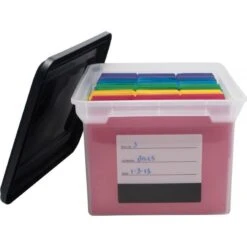 Innovative Storage Designs File Tote With Contents Label, Letter/Legal Files, 17.75" X 14" X 10.25", Clear/Black 8 Innovative Storage Designs File Tote With Contents Label, Letter/Legal Files, 17.75" X 14" X 10.25", Clear/Black -Office Supplies Shop 65b66319baa57a6bb6da917b0ed0278351