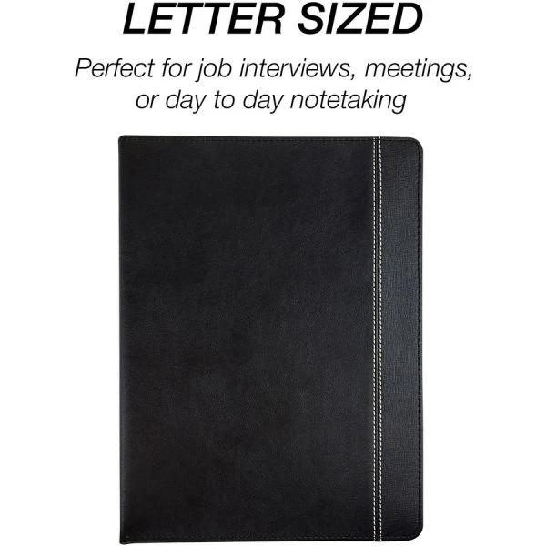 Samsill Slimline Padfolio, Leather-Look/Faux Reptile Trim, Writing Pad, Black 8 Samsill Slimline Padfolio, Leather-Look/Faux Reptile Trim, Writing Pad, Black - Image 6