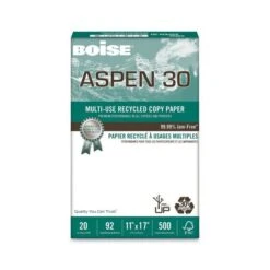 Boise ASPEN 30 Multi-Use Printer & Copier Paper, Ledger Size (11" X 17"), Ream Of 500 Sheets, 92 (U.S.) Brightness, 20 Lb, 30% Recycled, FSC Certified, White