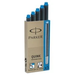 Parker® Parker Refill Cartridge For Parker Washable Ink Fountain Pens, Blue Ink, 5/Pack