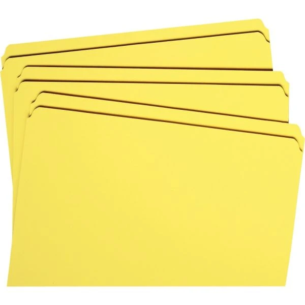 Smead Reinforced Top Tab Colored File Folders, Straight Tabs, Letter Size, 0.75" Expansion, Yellow, 100/Box 6 Smead Reinforced Top Tab Colored File Folders, Straight Tabs, Letter Size, 0.75" Expansion, Yellow, 100/Box - Image 4