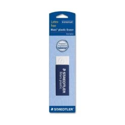 Quantum Staedtler Mars Eraser, For Pencil/Ink Marks, Rectangular Block, Large, White, 20/Box