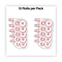 Universal Side-Application Correction Tape, Non-Refillable, Transparent Gray/Red Applicator, 0.2" X 393", 10/Pack -Office Supplies Shop 697f84b75c8489d7473fba294ac7bff2d4